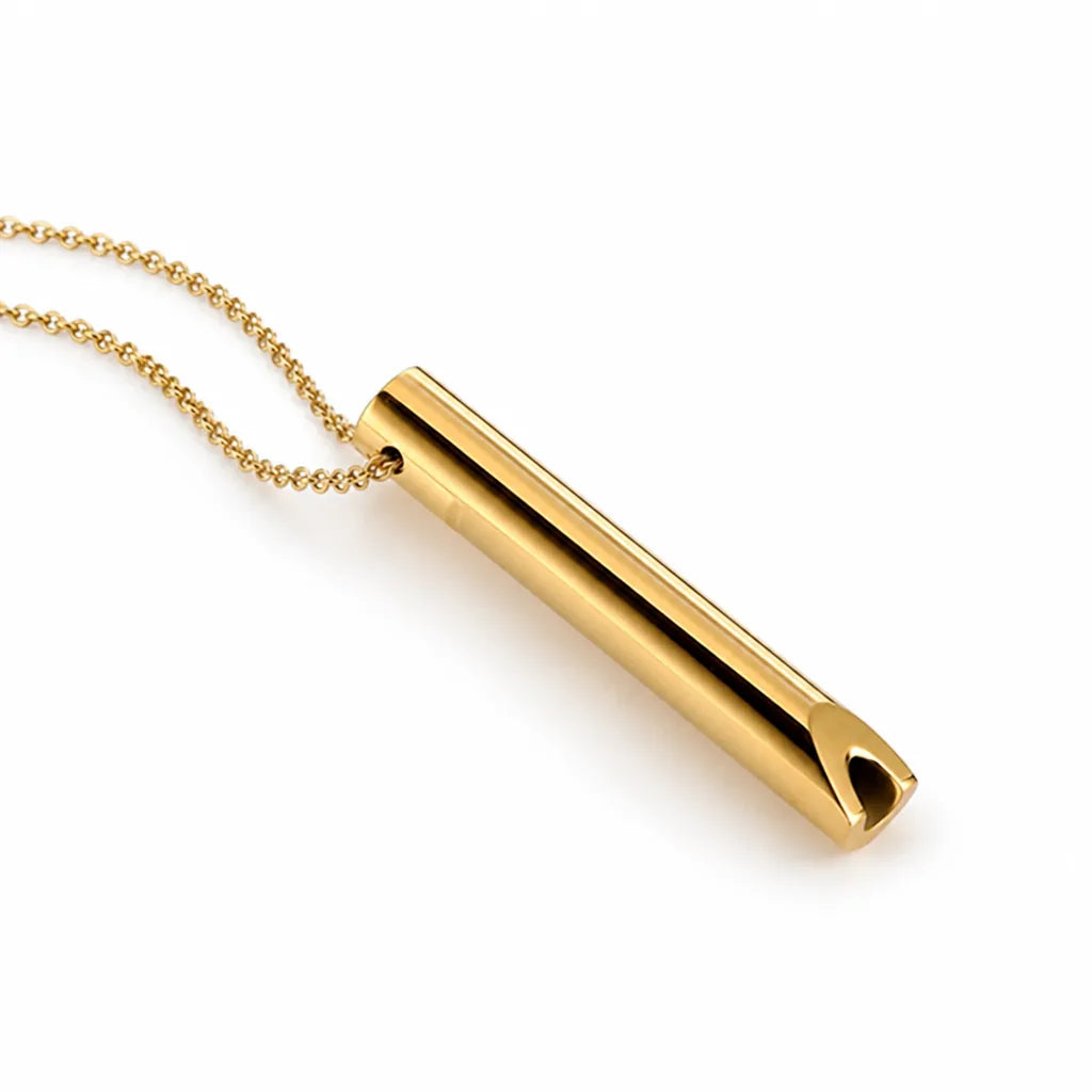 Necklace Mindful Breathing Minimalist Metal Tones
