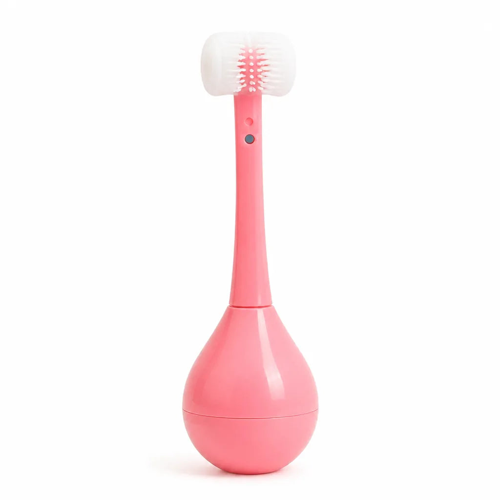 Kids Toothbrush Three-Sided Soft Bristles & Silicone Handle
