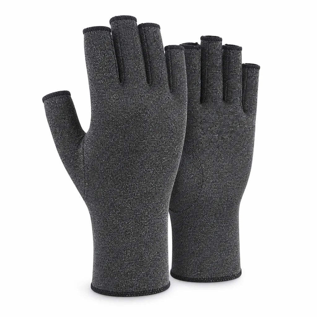 Compression Gloves Open-Finger Cotton-Blend