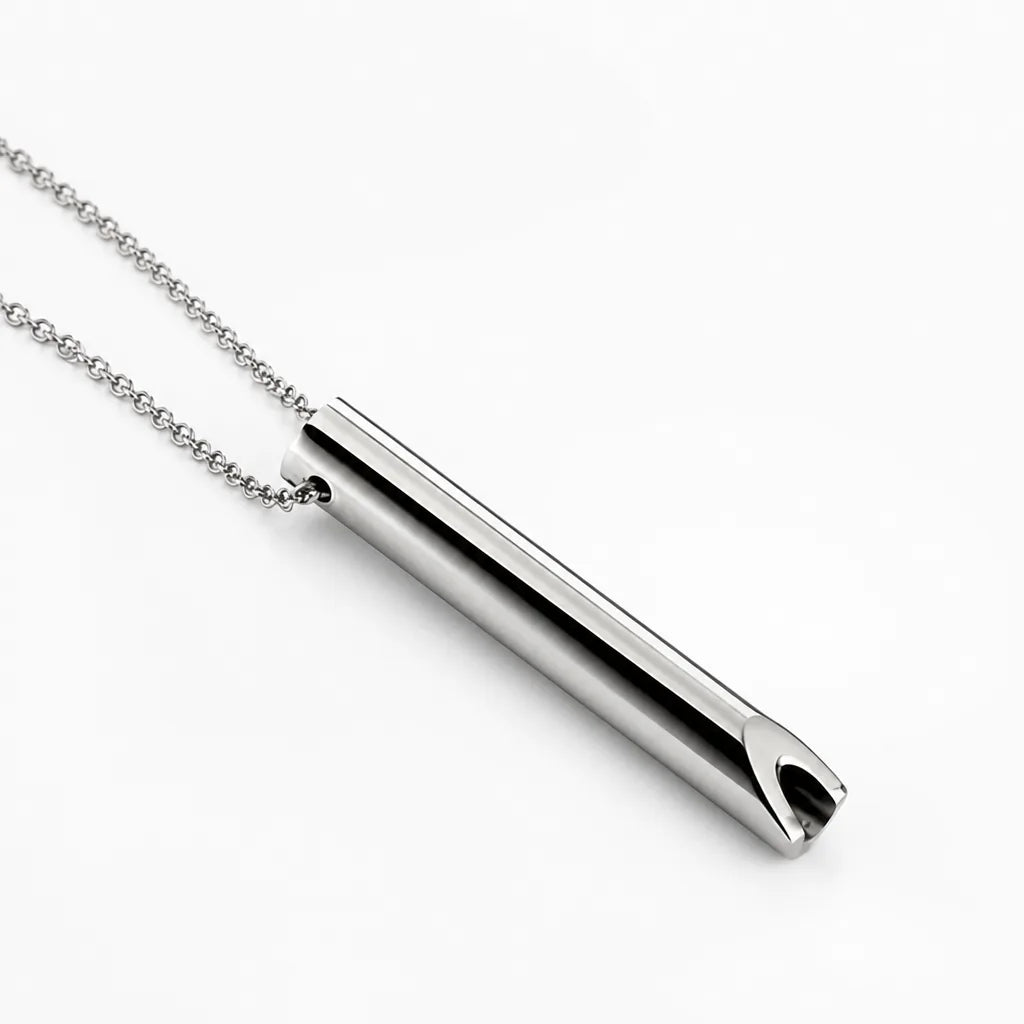 Necklace Mindful Breathing Minimalist Metal Tones
