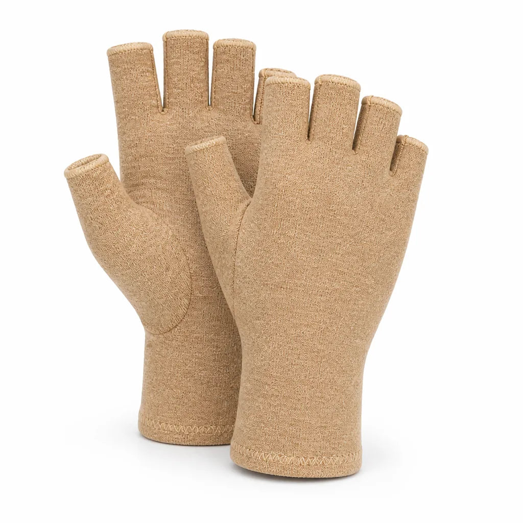 Compression Gloves Open-Finger Cotton-Blend