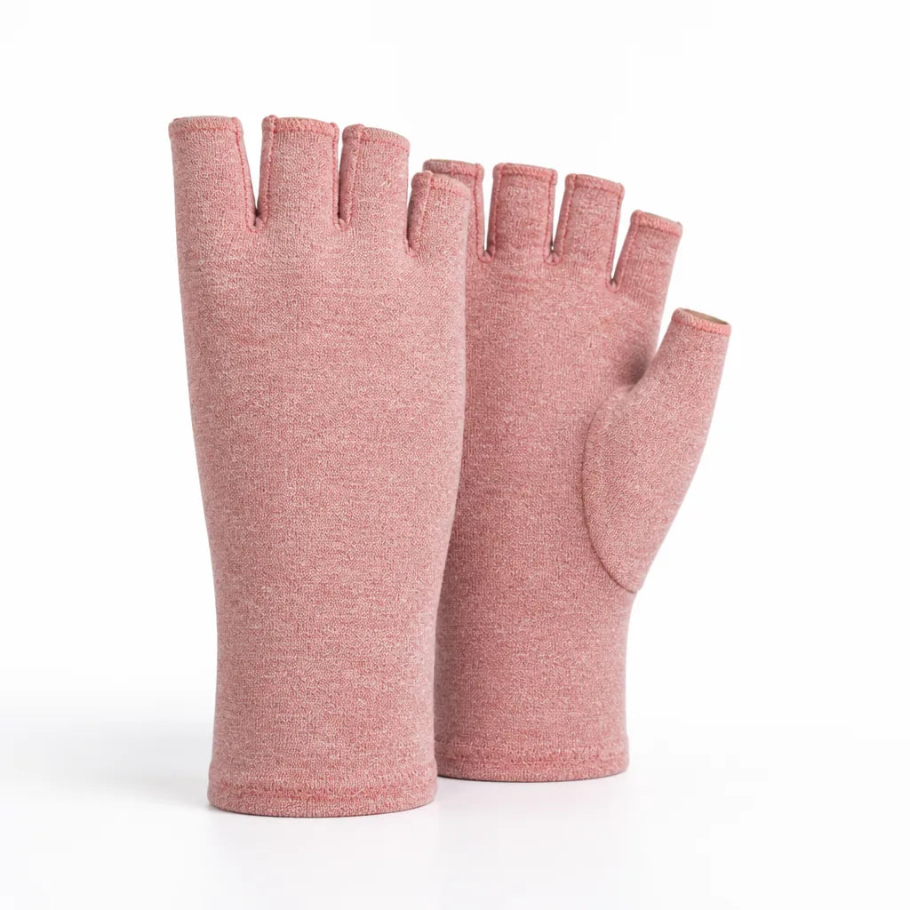 Compression Gloves Open-Finger Cotton-Blend