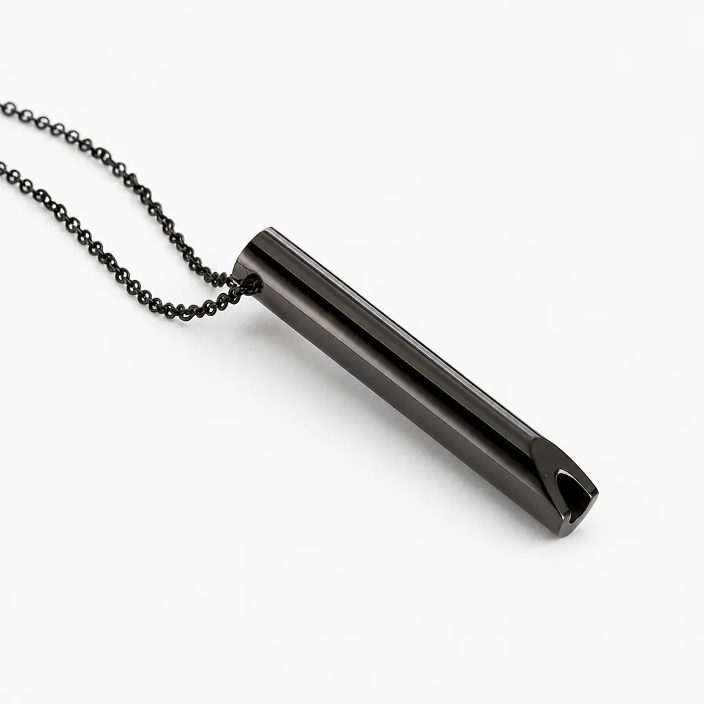 Necklace Mindful Breathing Minimalist Metal Tones