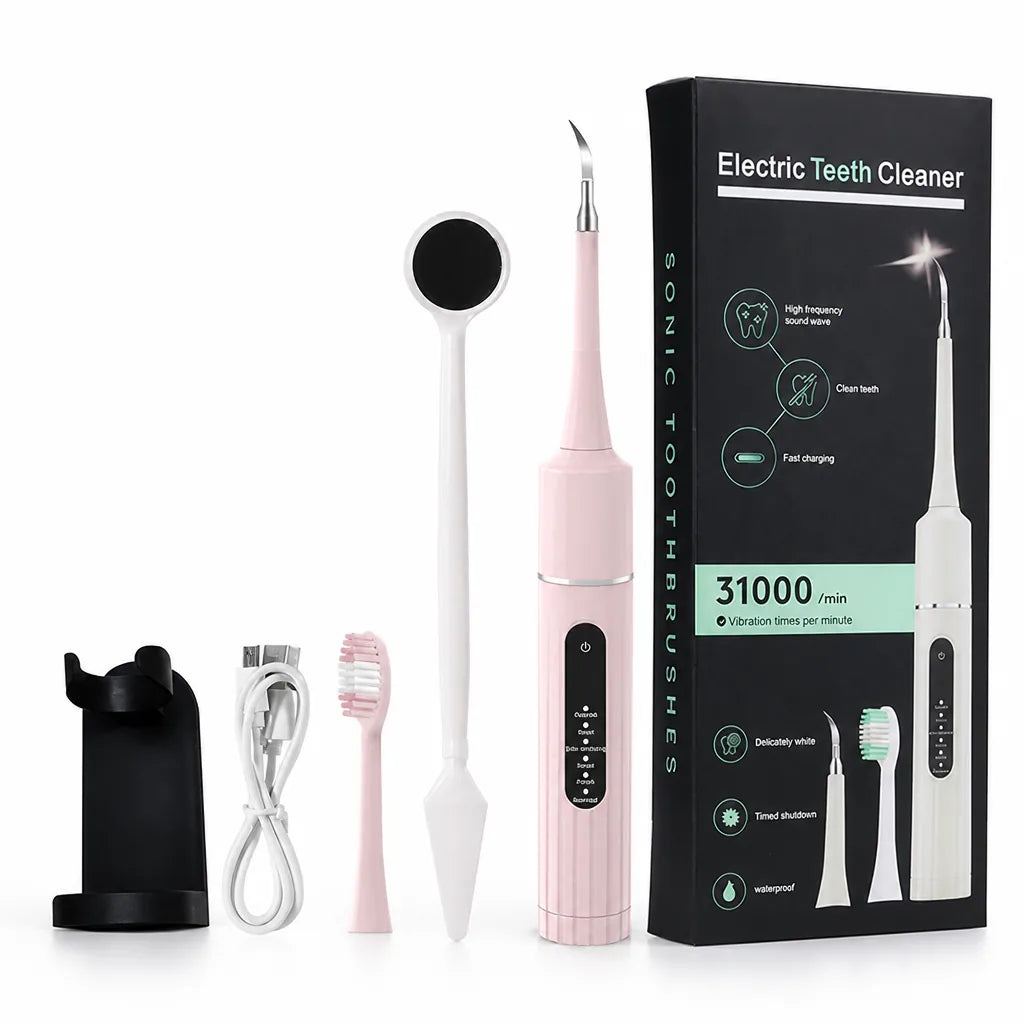 Ultrasonic Teeth Cleaner Dual-Head Brush & Scaler 40,000 Vibrations