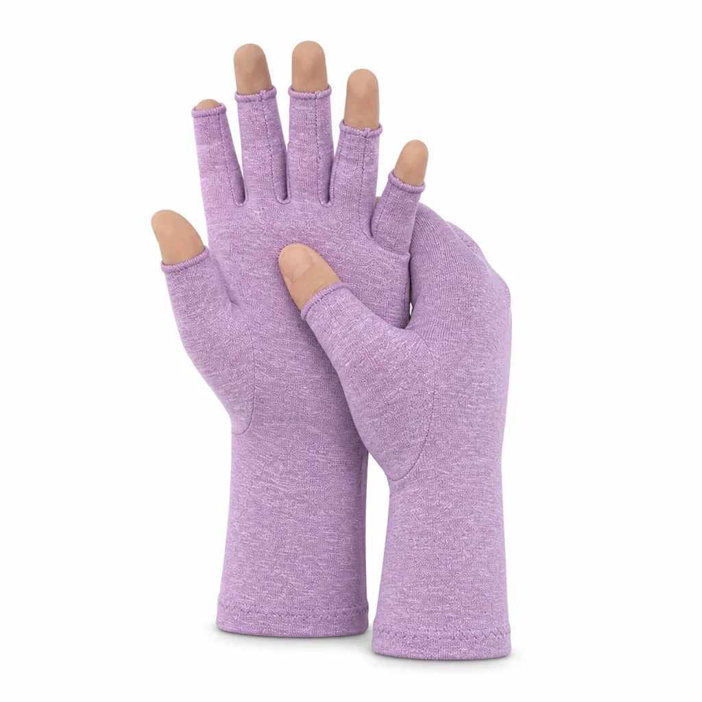 Compression Gloves Open-Finger Cotton-Blend