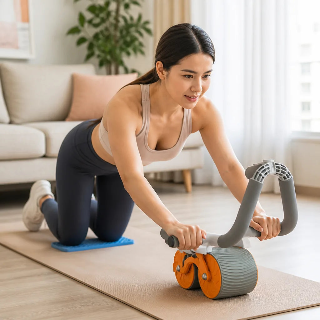 Ab Roller Core Strength & Stability Free Knee Pad