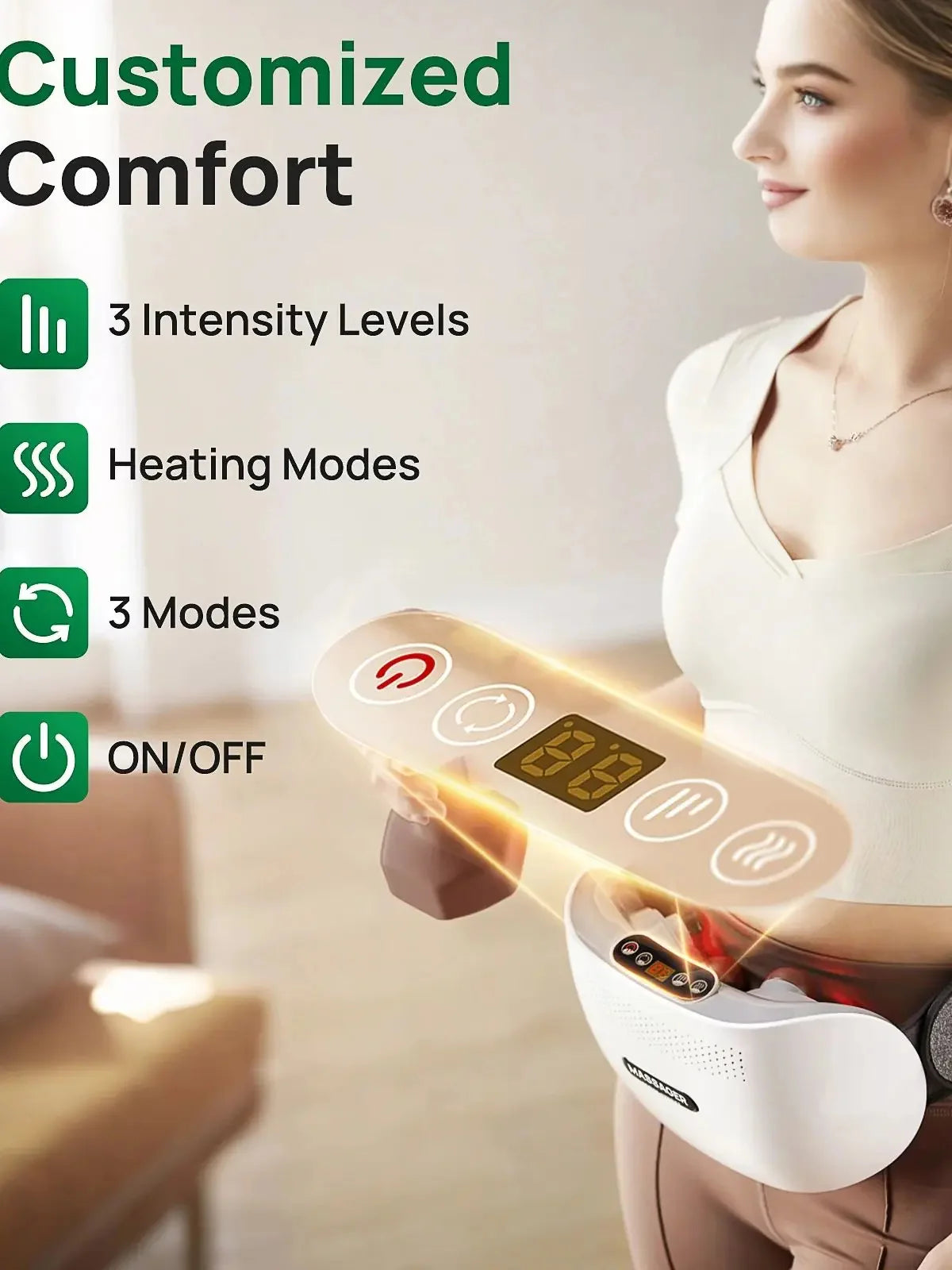 Abdominal Massager Cordless & Portable Soothing Heat