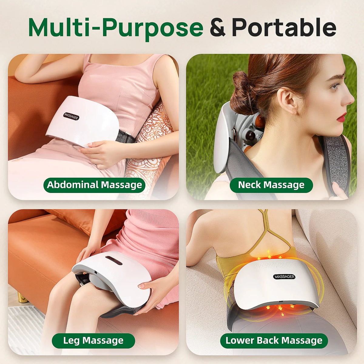 Abdominal Massager Cordless & Portable Soothing Heat