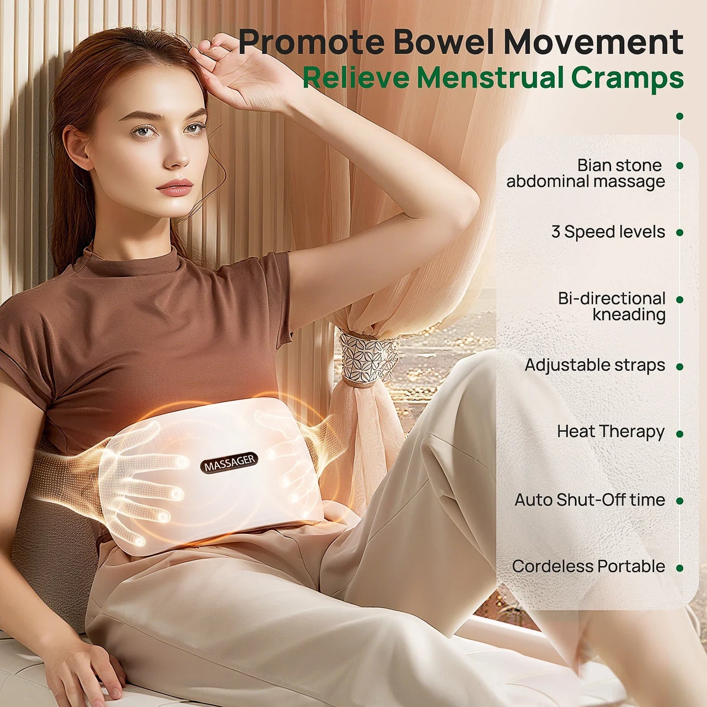 Abdominal Massager Cordless & Portable Soothing Heat
