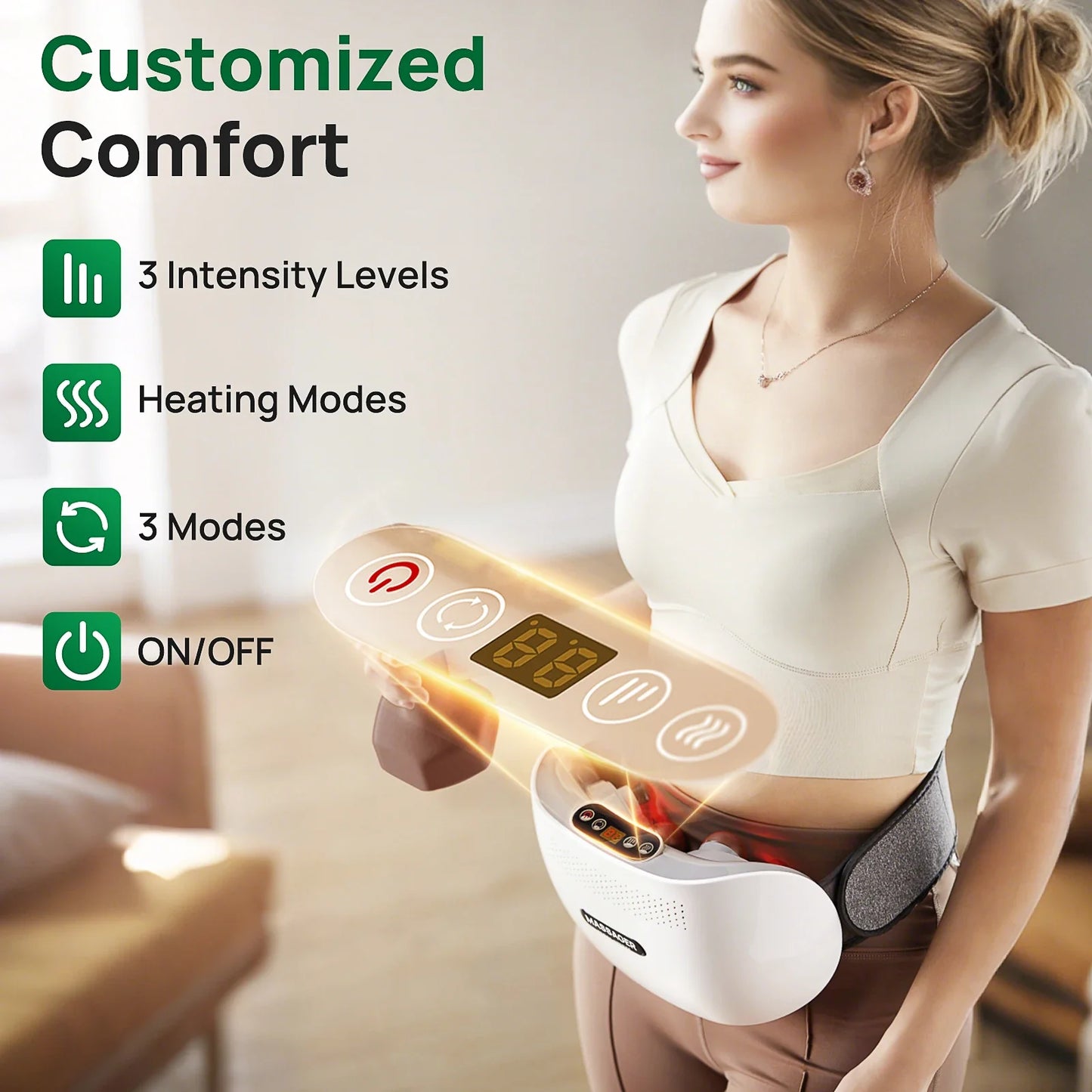 Abdominal Massager Cordless & Portable Soothing Heat