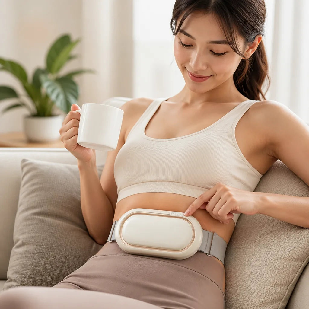 Abdominal Massager Heat & EMS Rechargeable Travel Size