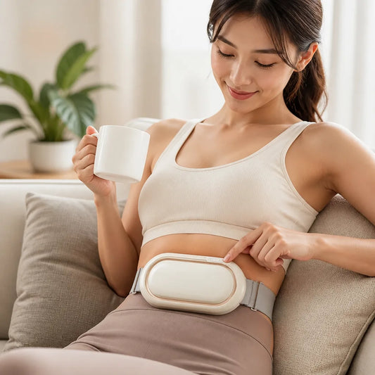 Abdominal Massager Heat & EMS Rechargeable Travel Size