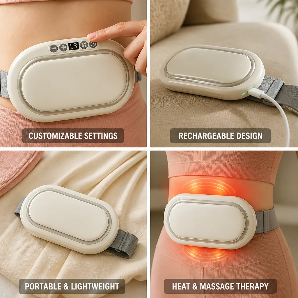 Abdominal Muscle Stimulator Rechargeable 9-Level Intensity & Heat