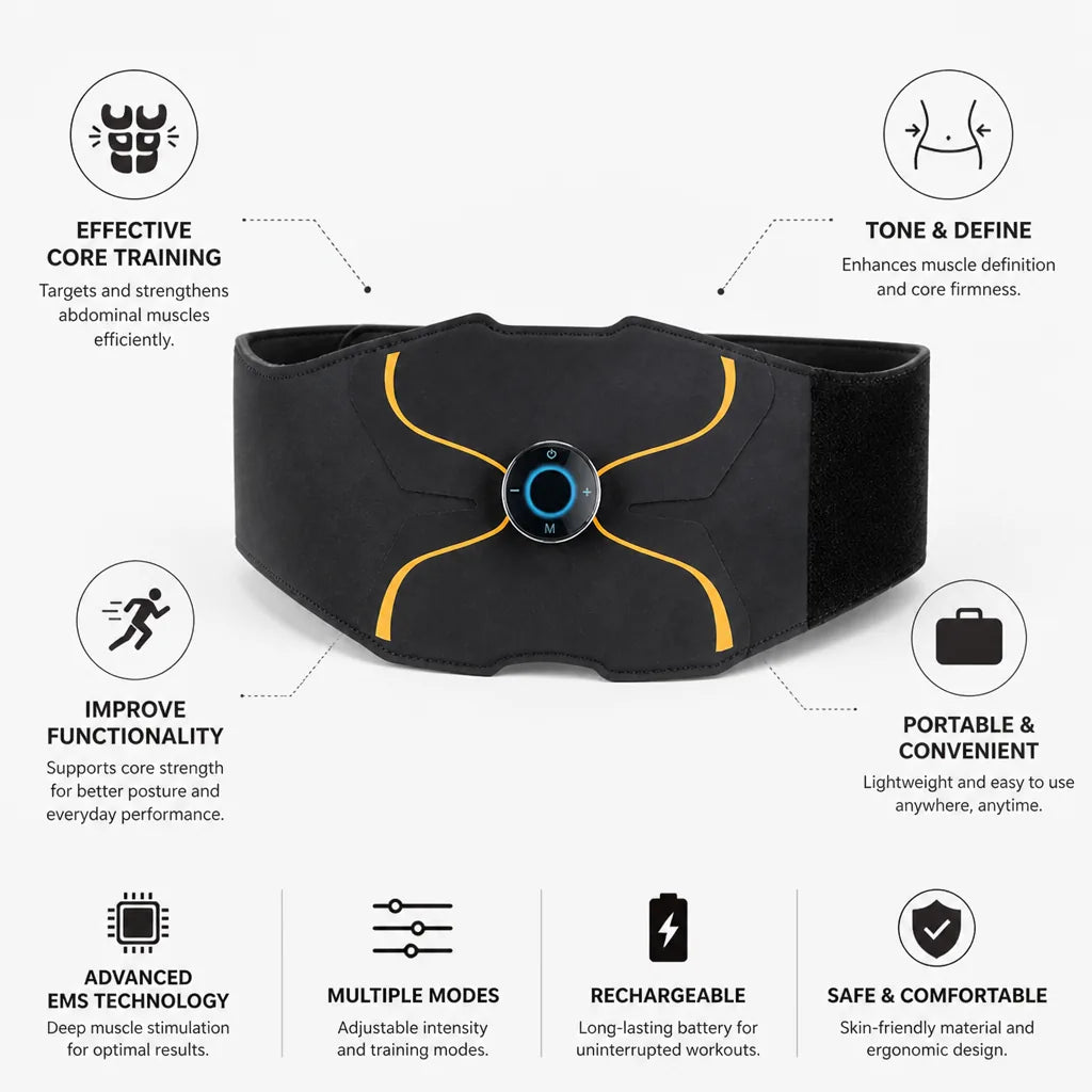 Abdominal Muscle Trainer Portable Rechargeable EMS