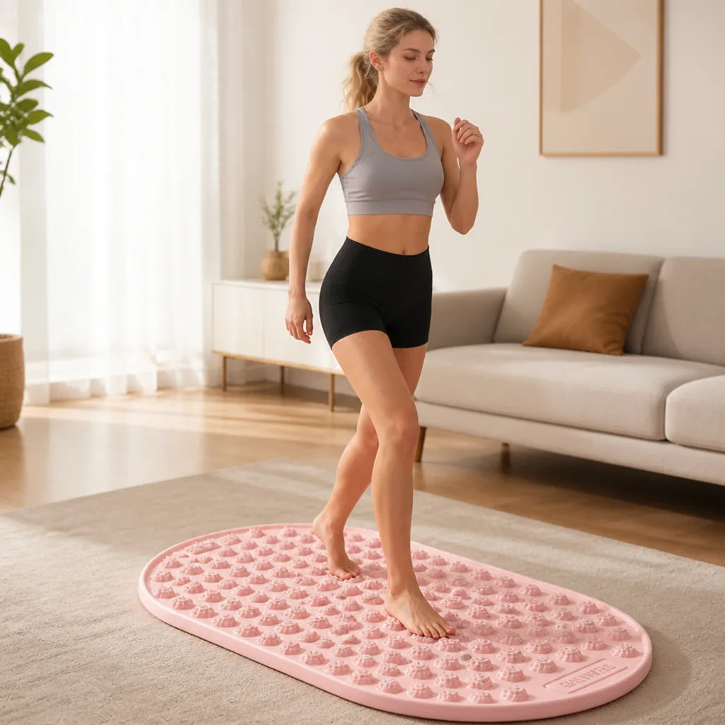 Acupressure Foot Mat Silicone Cushioning & Dual-Action Magnetic Nodes