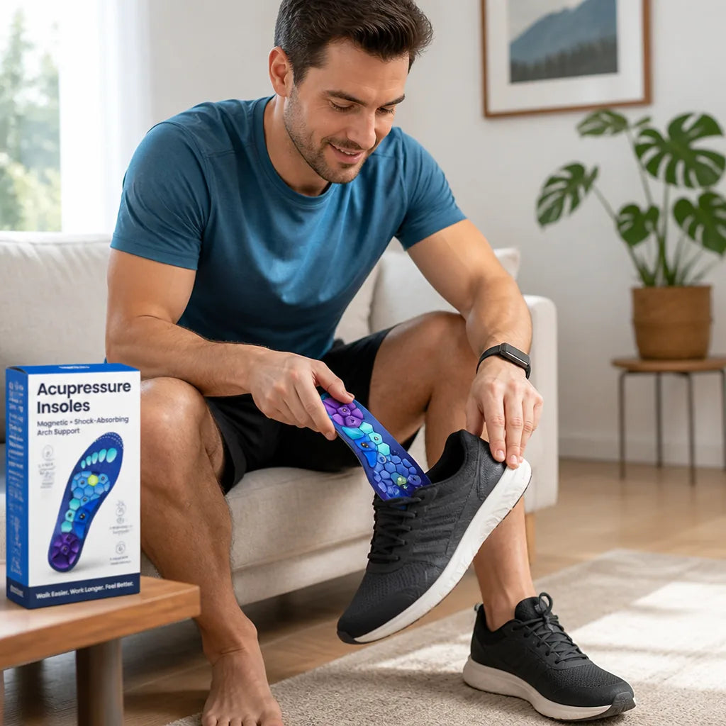 Acupressure Insoles Magnetic Shock-Absorbing Arch Support