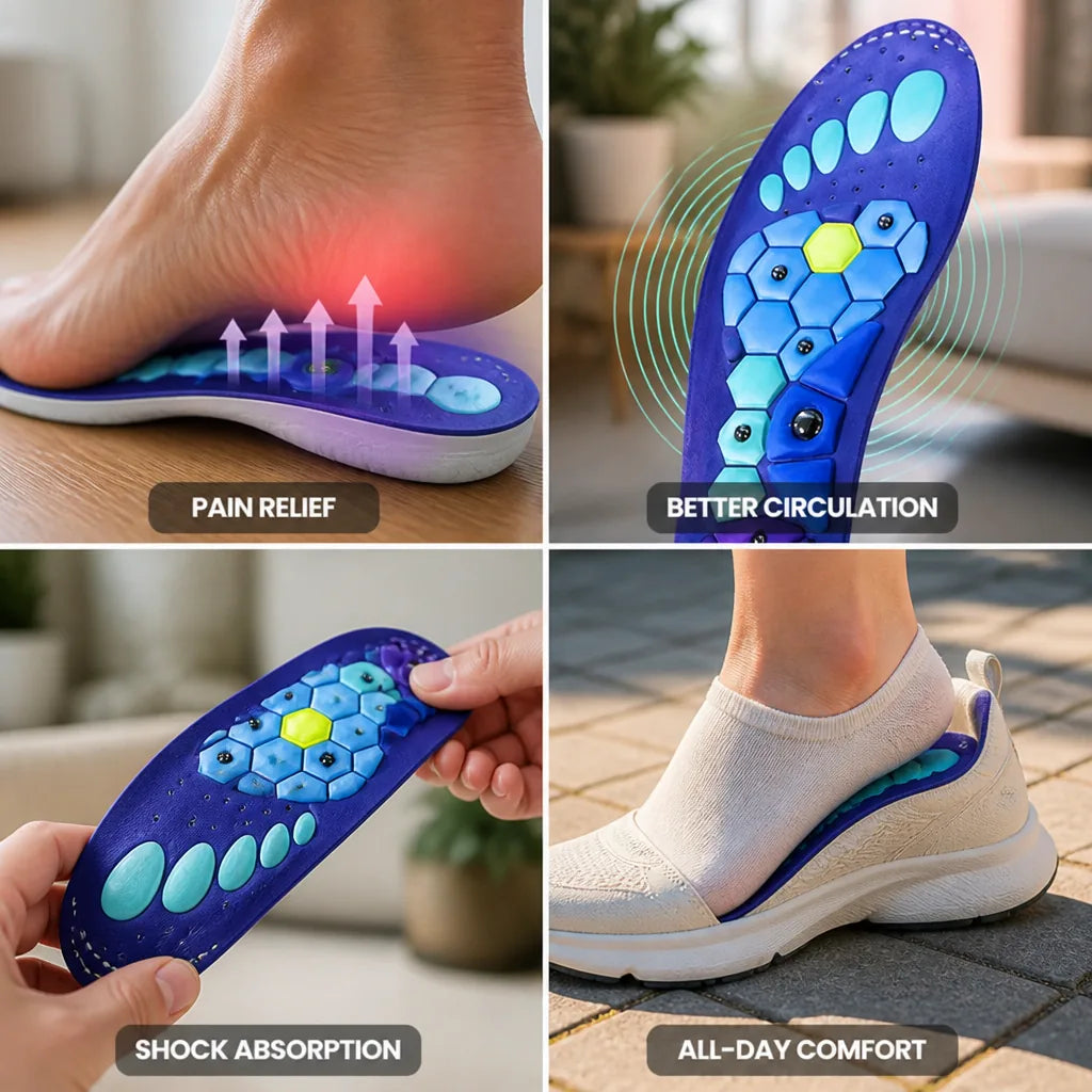 Acupressure Insoles Magnetic Shock-Absorbing Arch Support