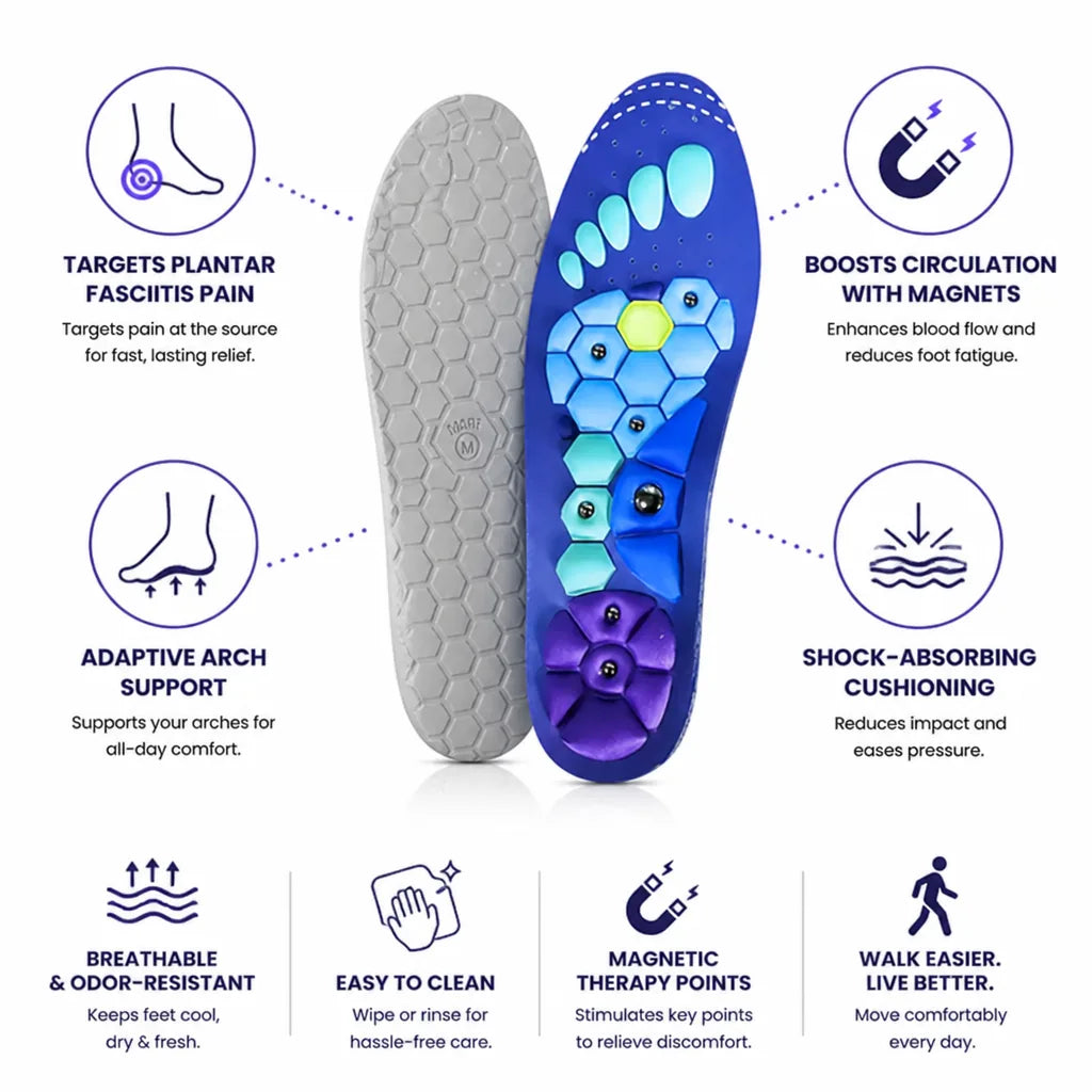 Acupressure Insoles Magnetic Shock-Absorbing Arch Support