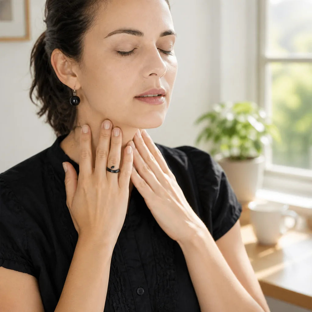 Acupressure Ring Magnetic Metal Adjustable Fit