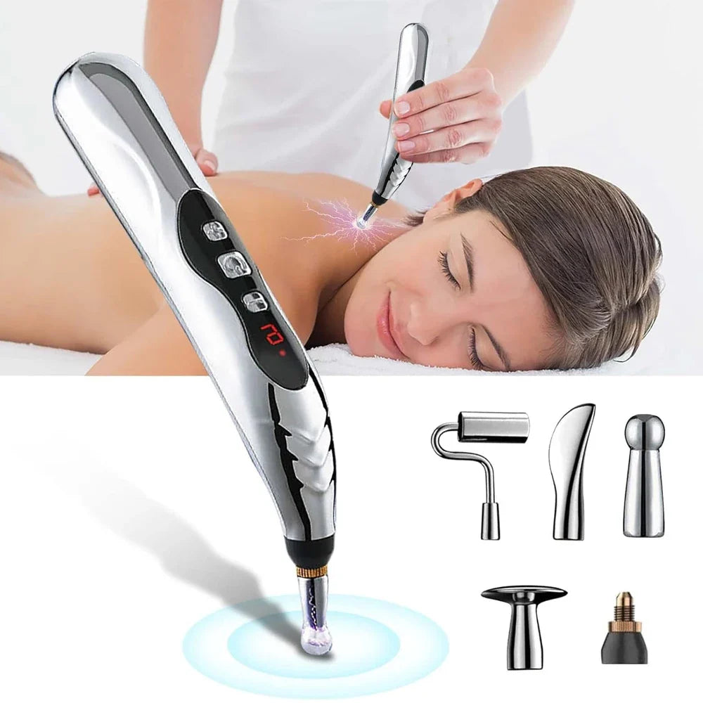 Acupuncture Pen Needle-Free Microcurrent 5 Interchangeable Heads USB-C Rechargeable