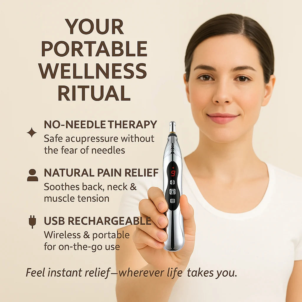 Acupuncture Pen Needle-Free Microcurrent 5 Interchangeable Heads USB-C Rechargeable