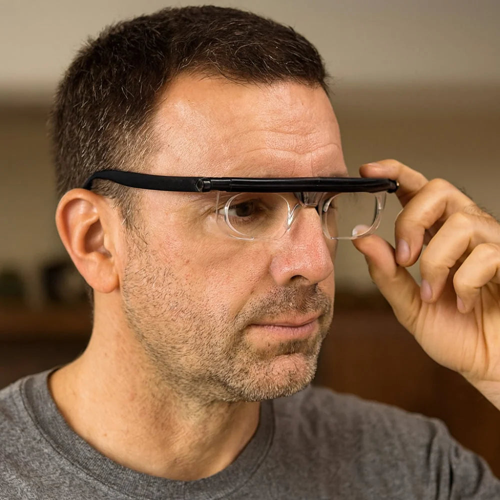 Adjustable Focus Glasses Dial-Adjustable & Impact-Resistant Lenses
