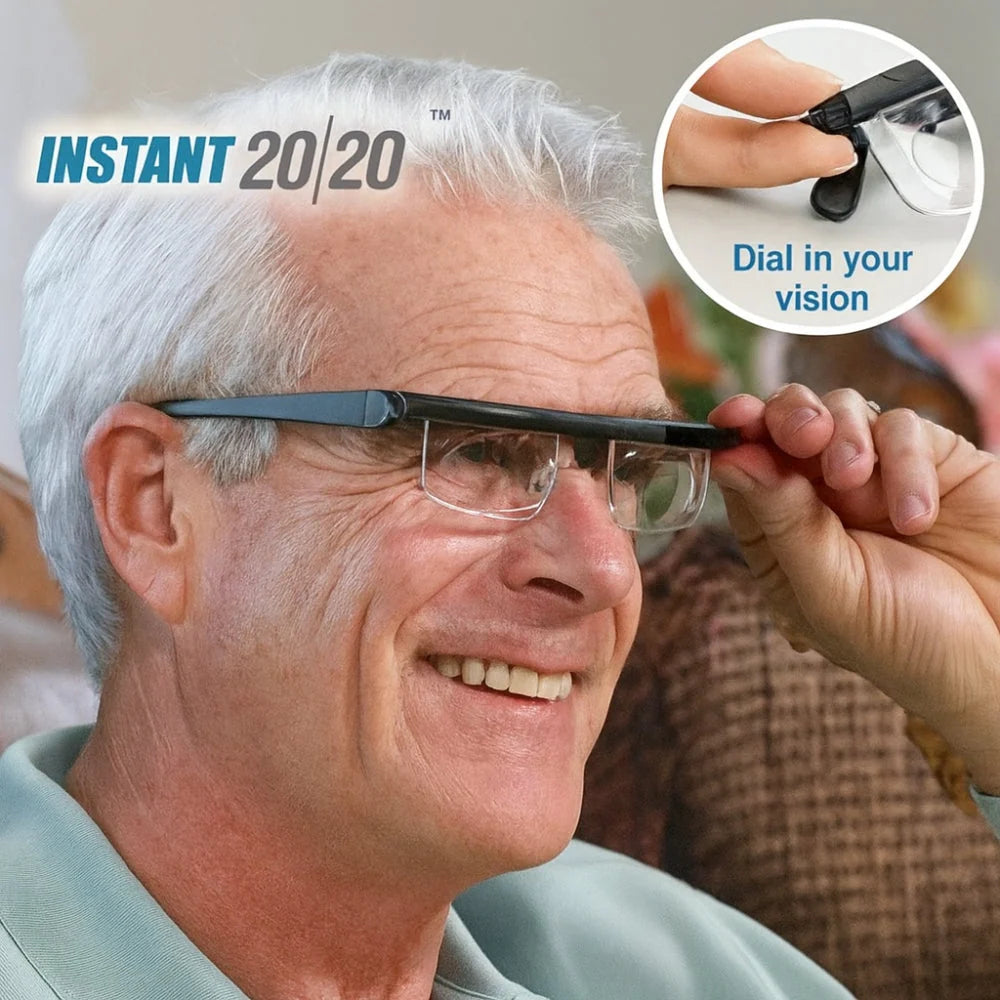 Adjustable Focus Glasses Dial-Adjustable & Impact-Resistant Lenses