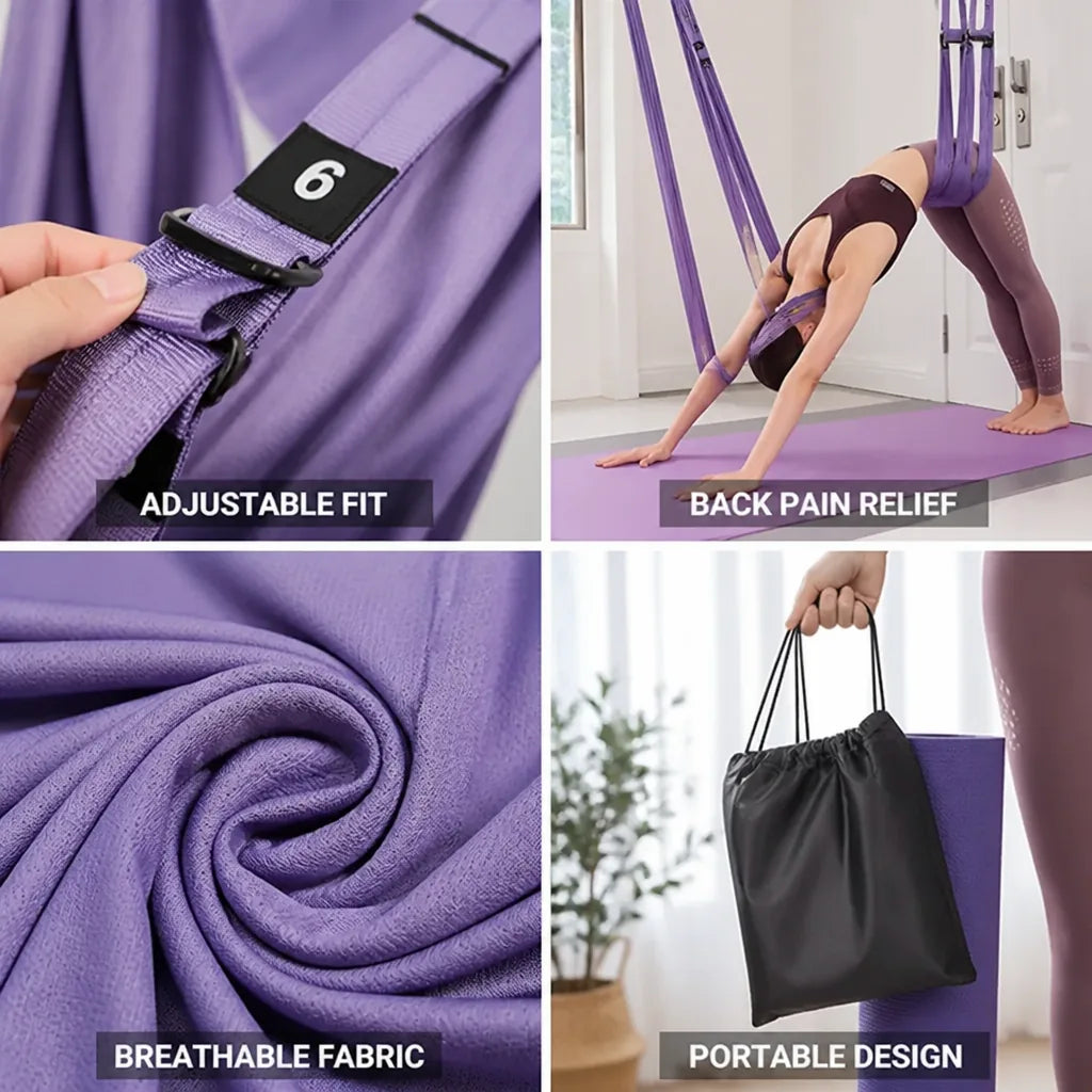 Aerial Yoga Rope Adjustable Anti-Slip Polyester-Cotton