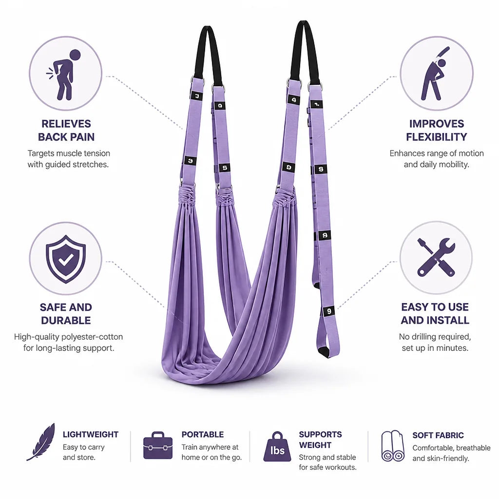 Aerial Yoga Rope Adjustable Anti-Slip Polyester-Cotton