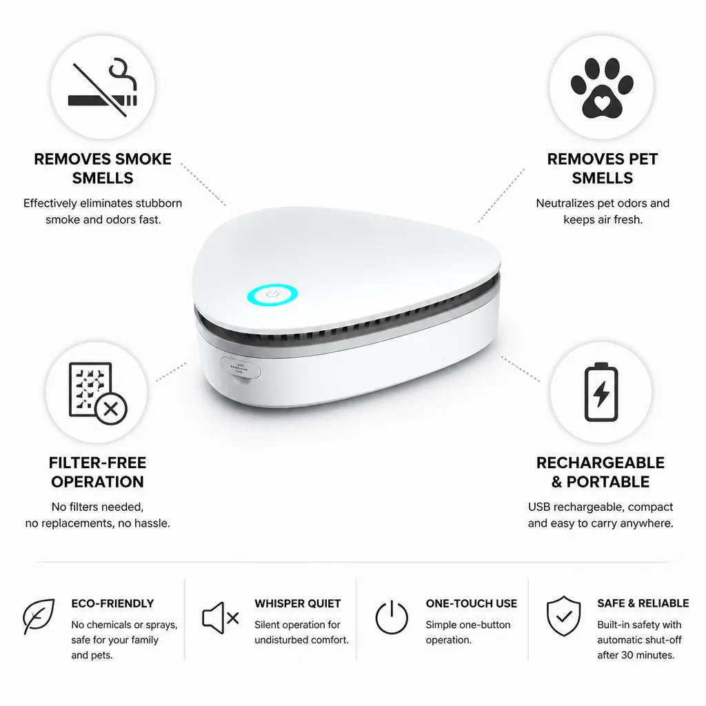 Air Purifier Filter-Free USB Rechargeable