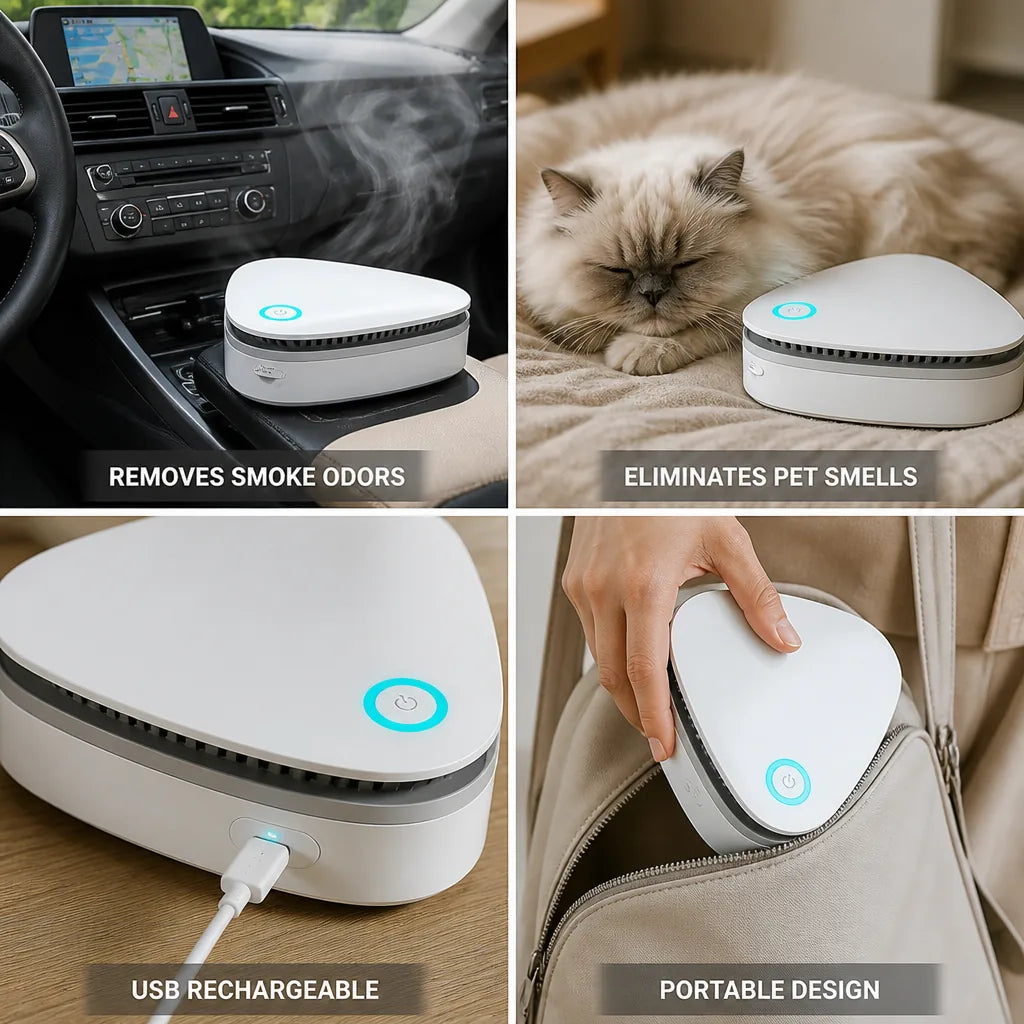 Air Purifier Filter-Free USB Rechargeable Smoke & Pet Odors