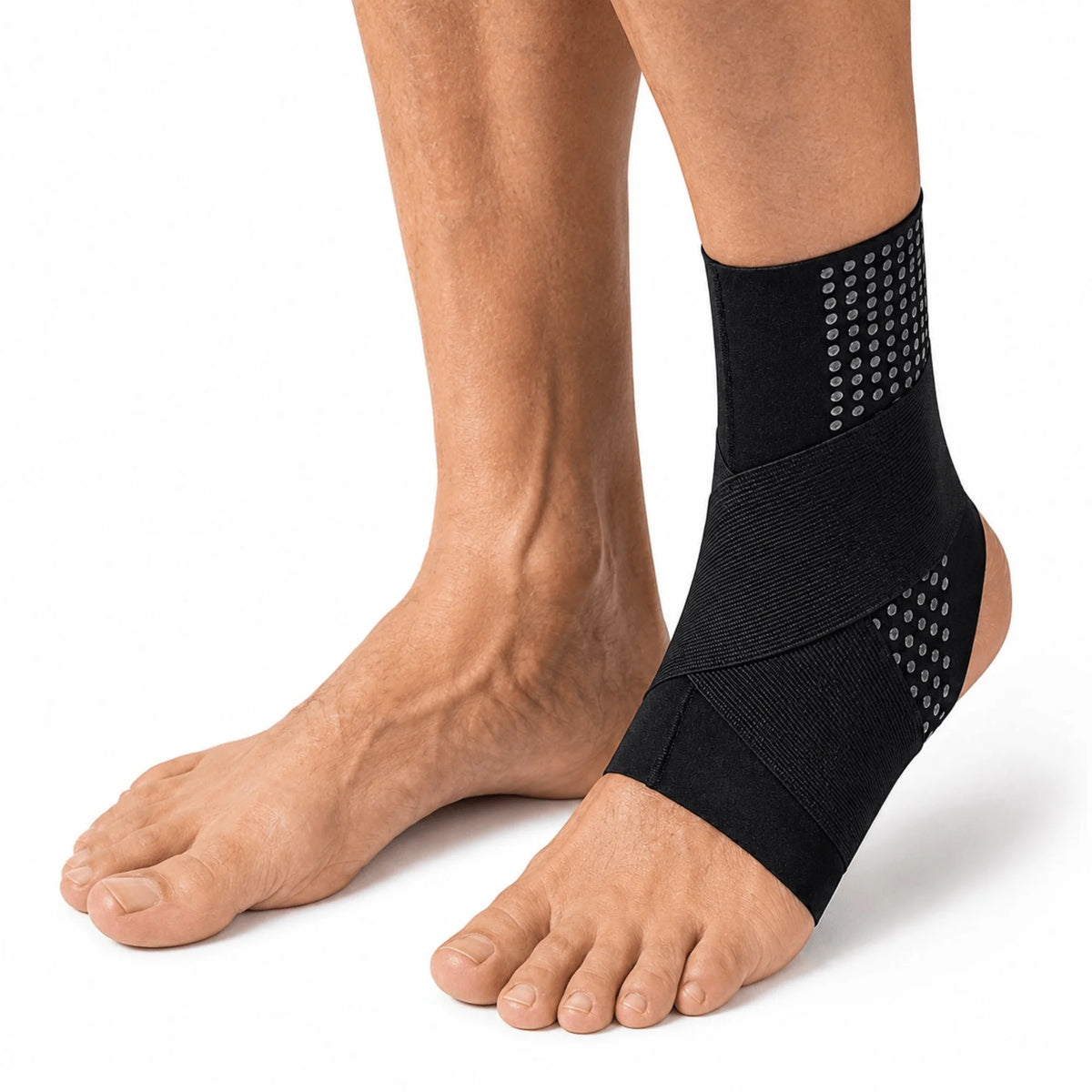 Ankle Brace Adjustable Wrap Open-Heel Silicone-Cushioned