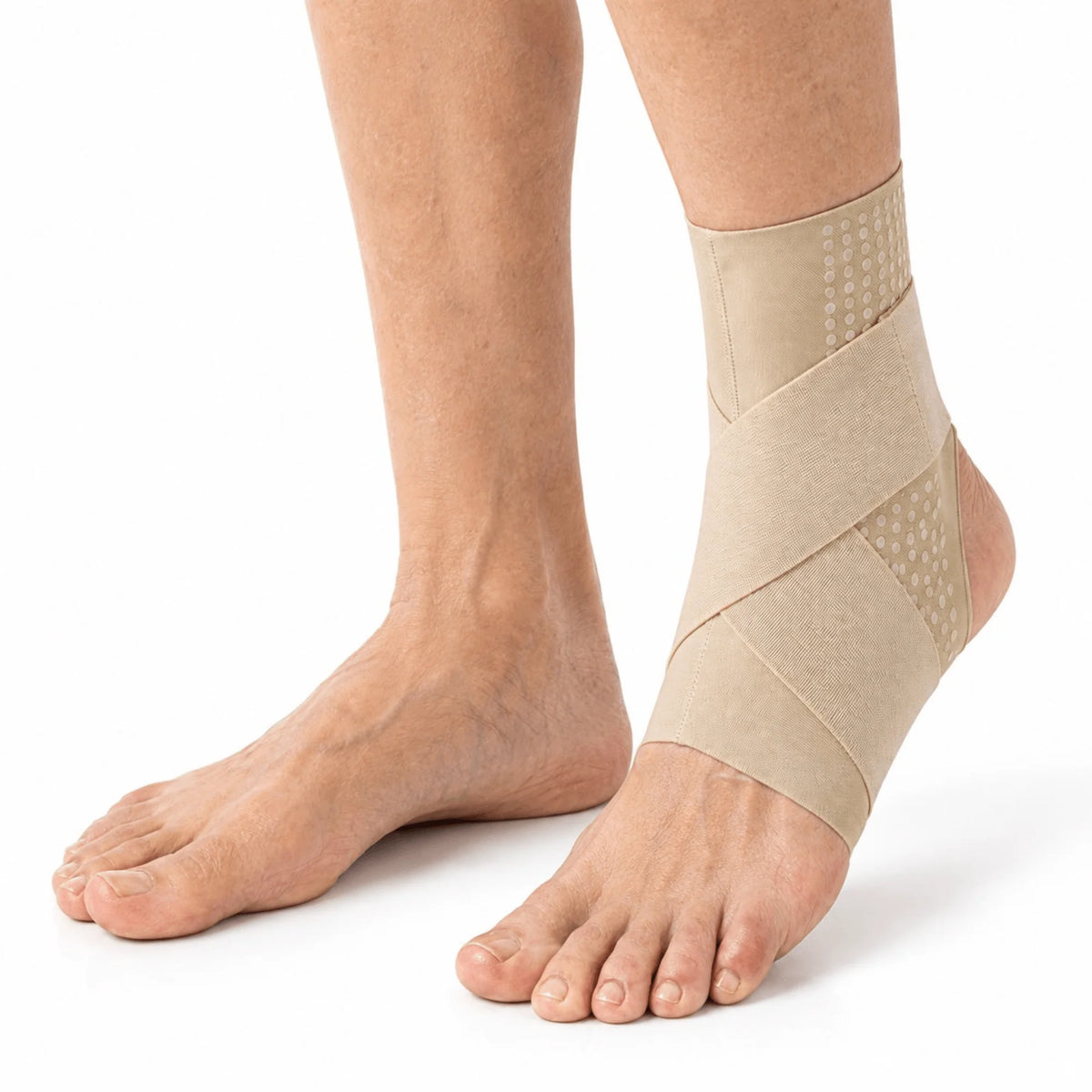 Ankle Brace Adjustable Wrap Open-Heel Silicone-Cushioned