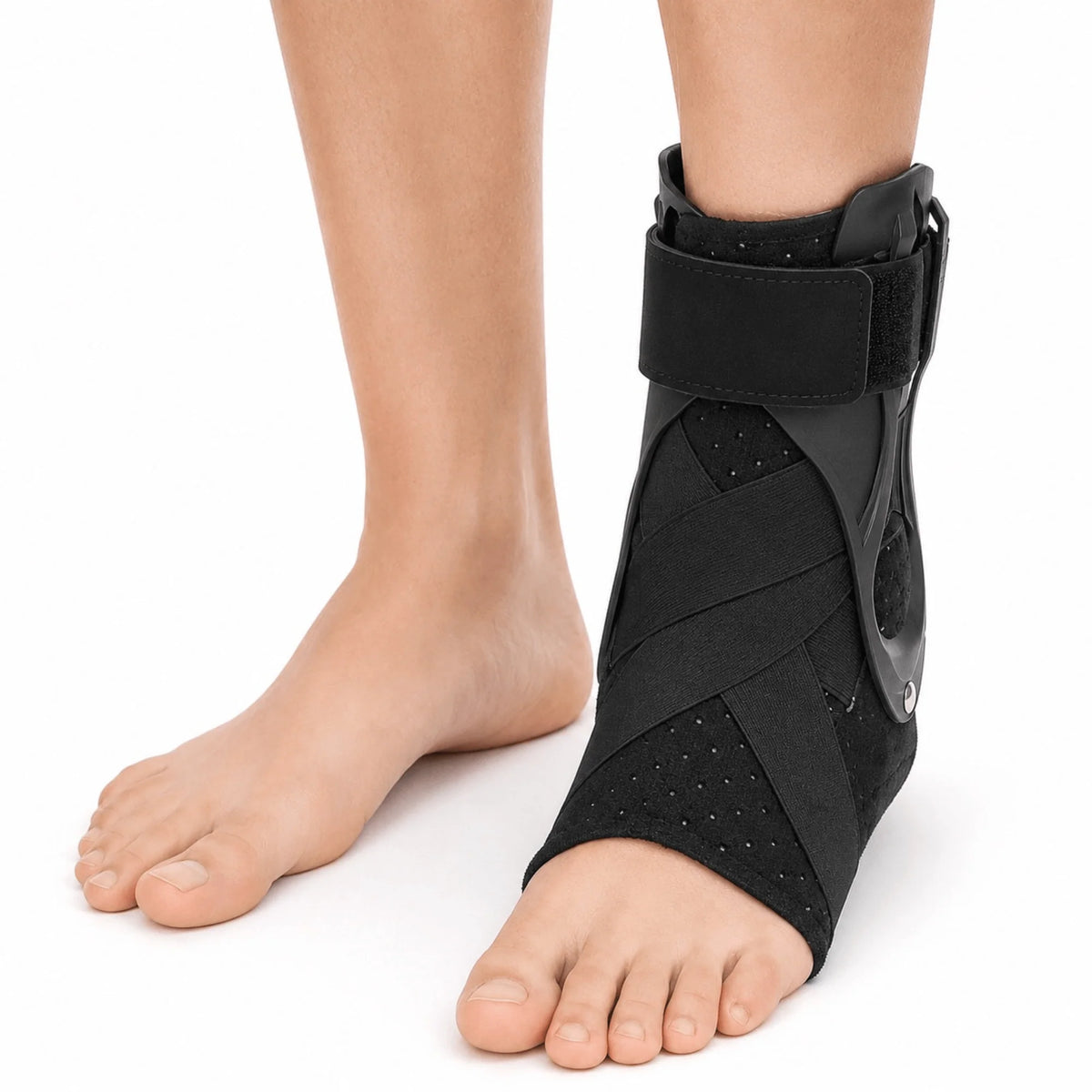 Ankle Brace Dual Side Stabilizers & Adjustable Cross-Wrap Straps