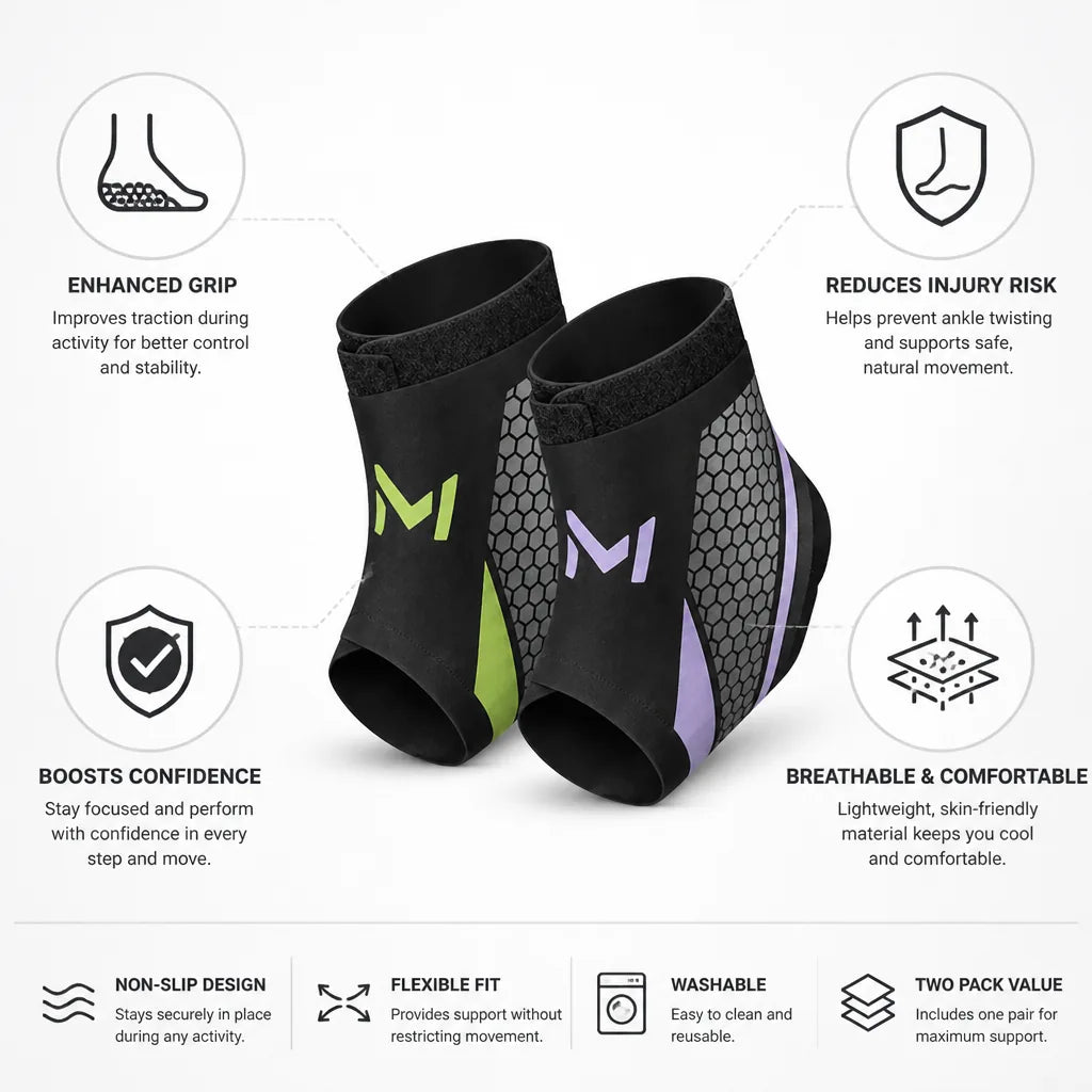 Ankle Brace Non-Slip Grip & Stability Support Two Pack