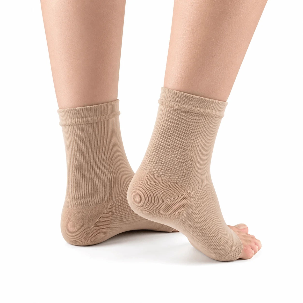 Ankle Compression Socks Open-Toe Breathable Stretch-Knit