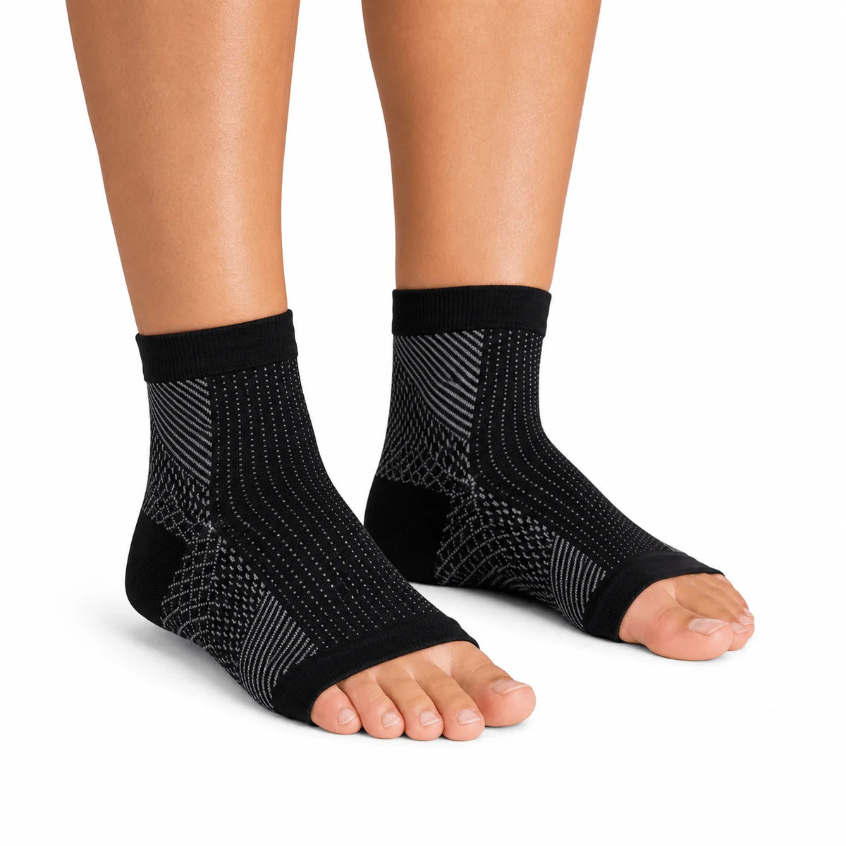 Ankle Compression Socks Open-Toe Breathable Stretch-Knit