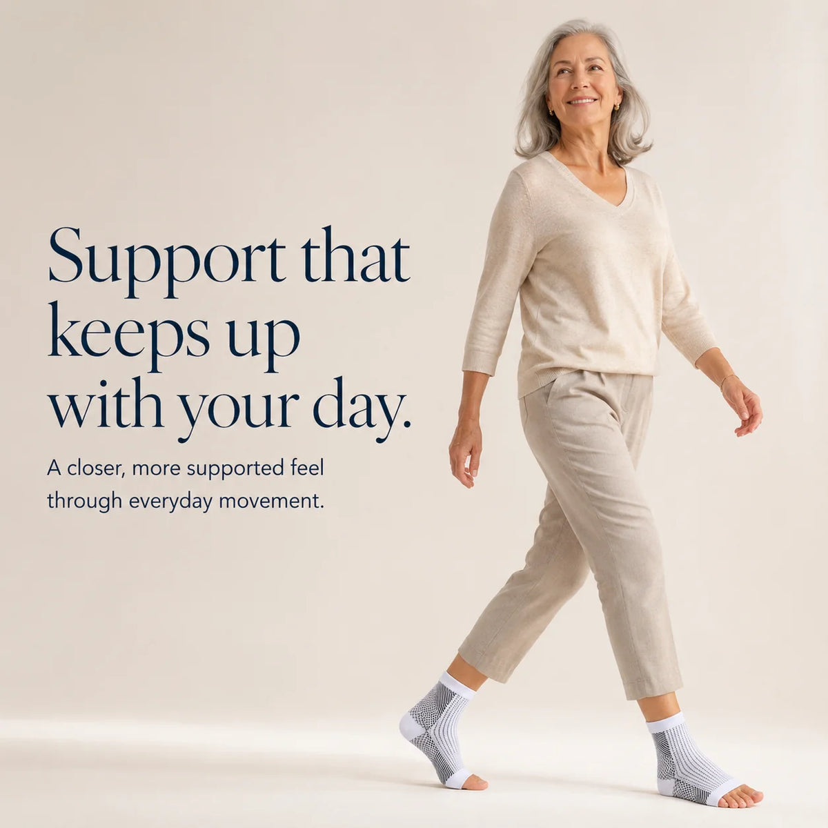 Ankle Compression Socks Open-Toe Breathable Stretch-Knit