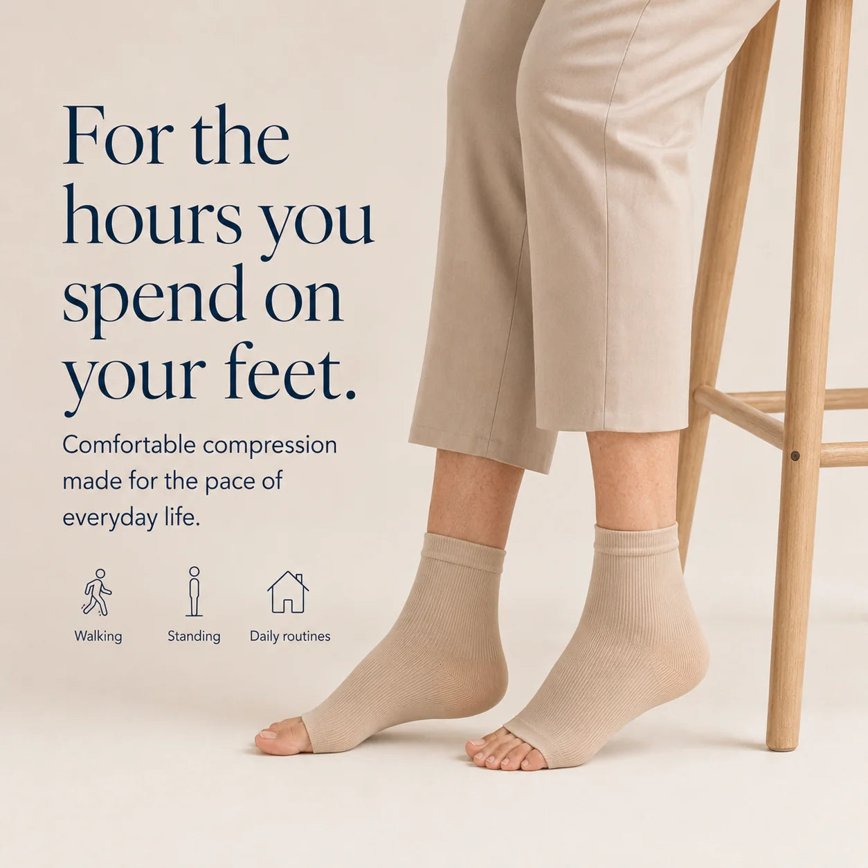 Ankle Compression Socks Open-Toe Breathable Stretch-Knit