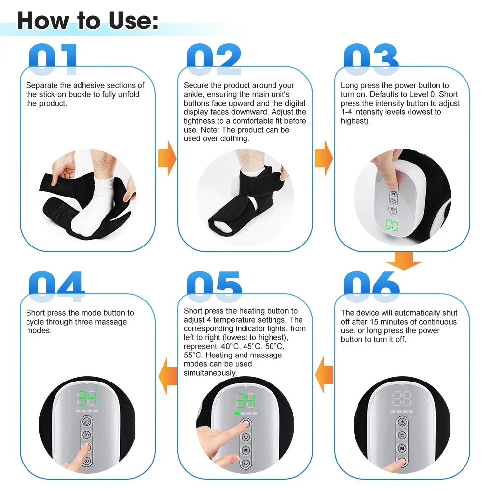 Ankle Massager Air Compression Vibration & Heat