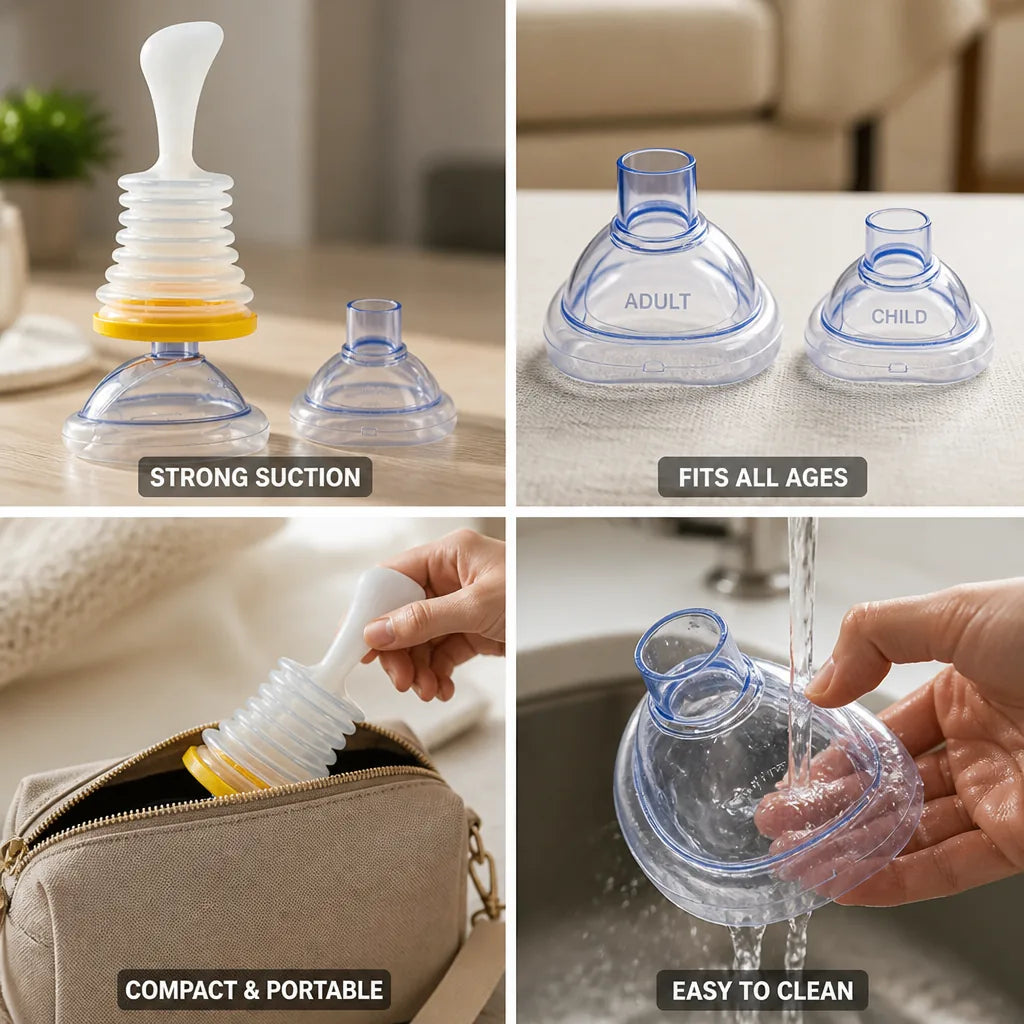 Anti-Choking Device Powerful Suction Medical Silicone 2 Masks