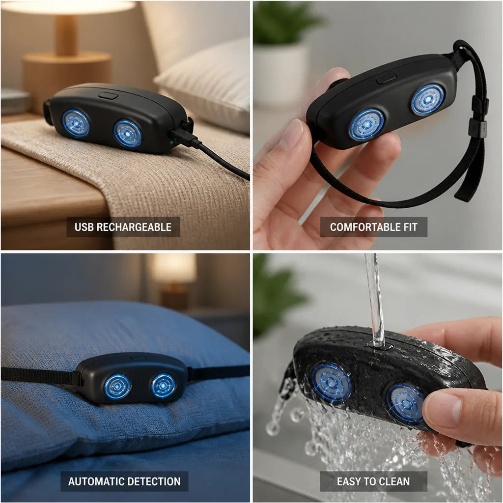 Anti-Snoring Device Automatic Snore Detection Gentle Vibration USB Rechargeable