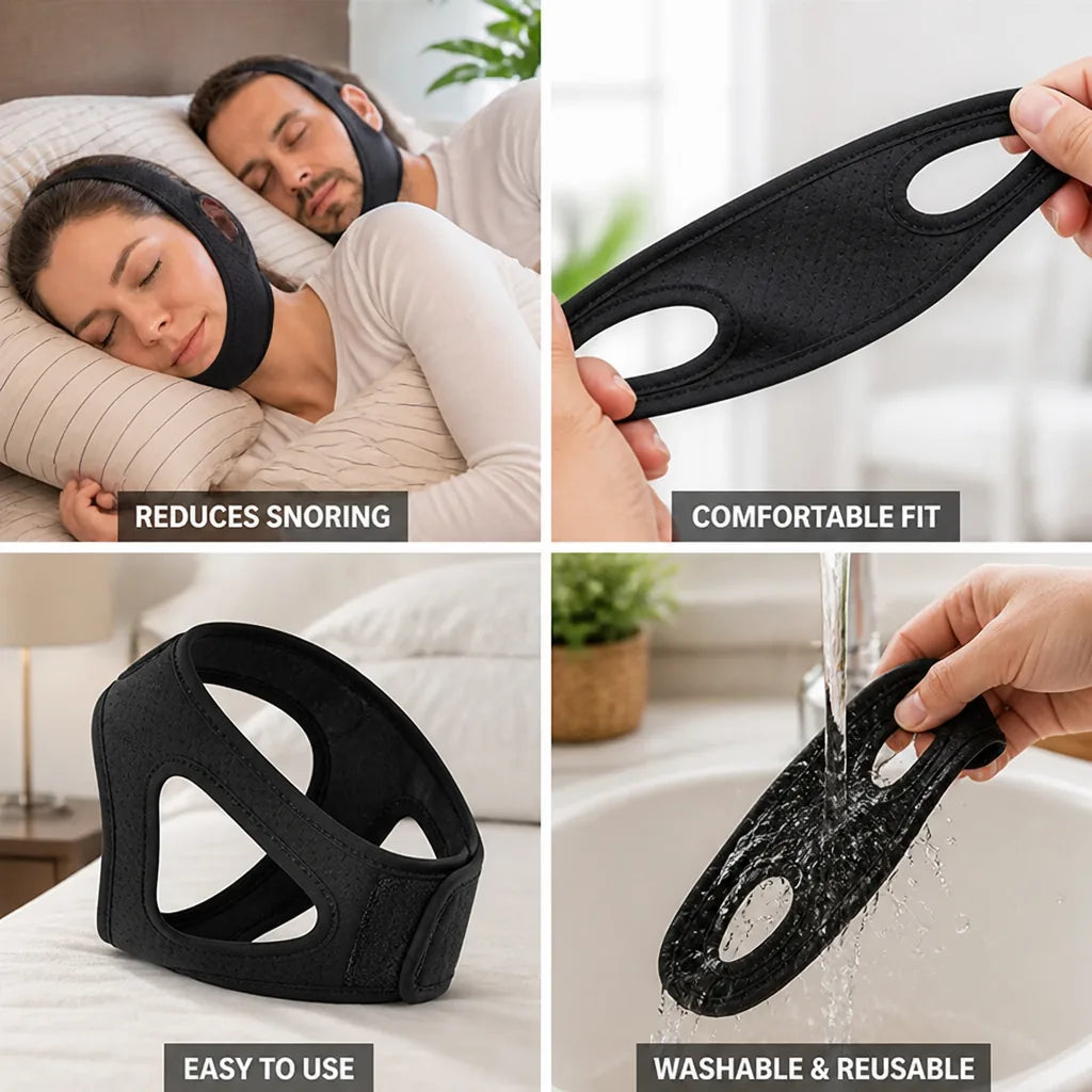 Anti-Snoring Jaw Strap Lycra Jaw-Aligning Universal Fit