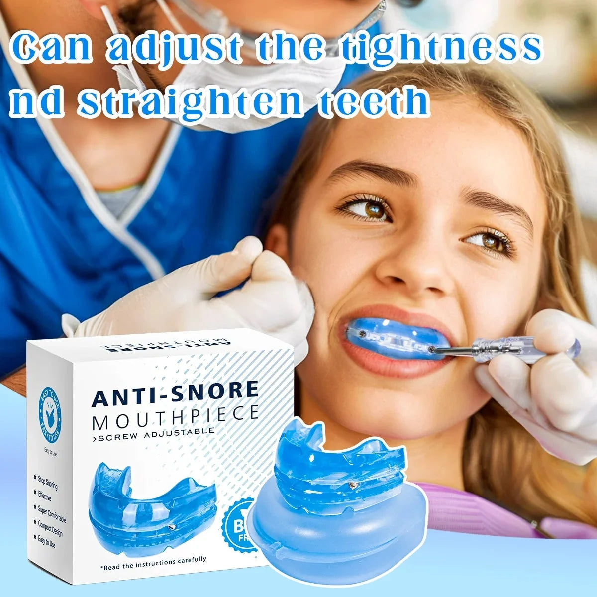 Anti-Snoring Mouthpiece Screw-Adjustable & Dual-Arch With Travel Case