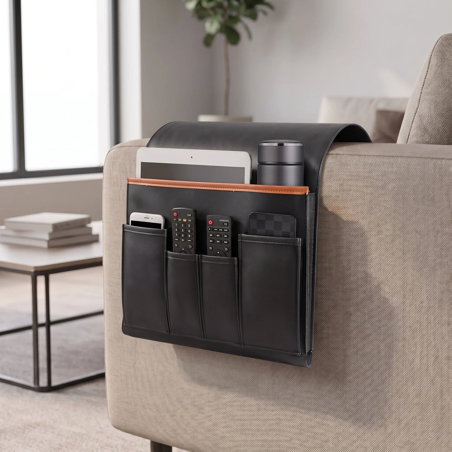 Armrest Organizer Felt 5 Pockets Tool-Free Installation