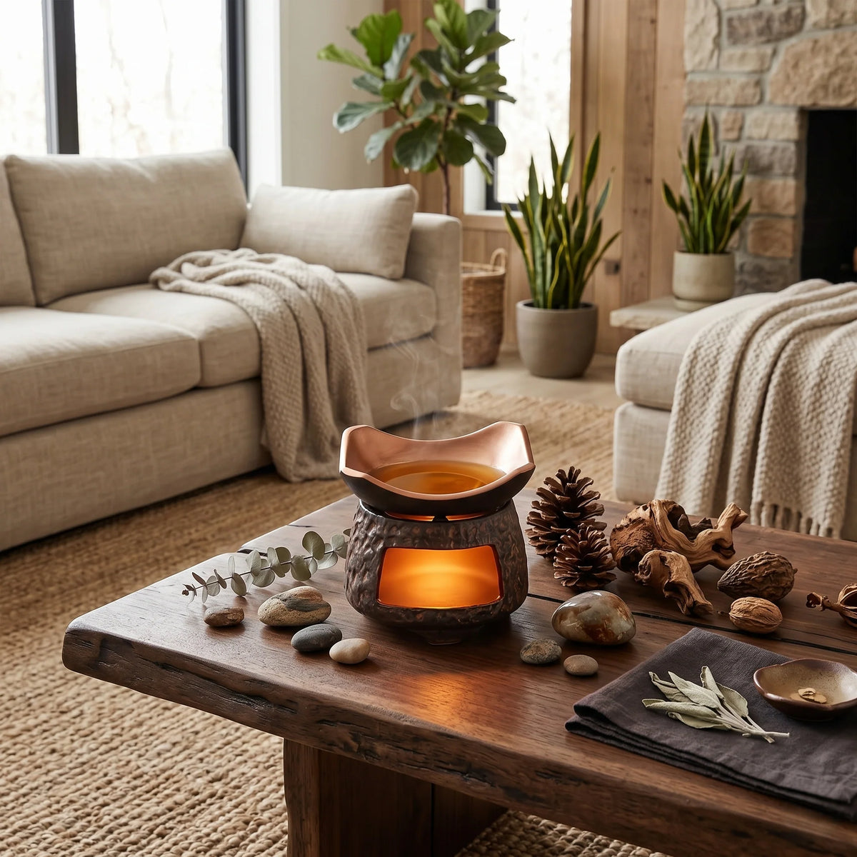 Aromatherapy Burner Minimalist Ceramic Removable Dish