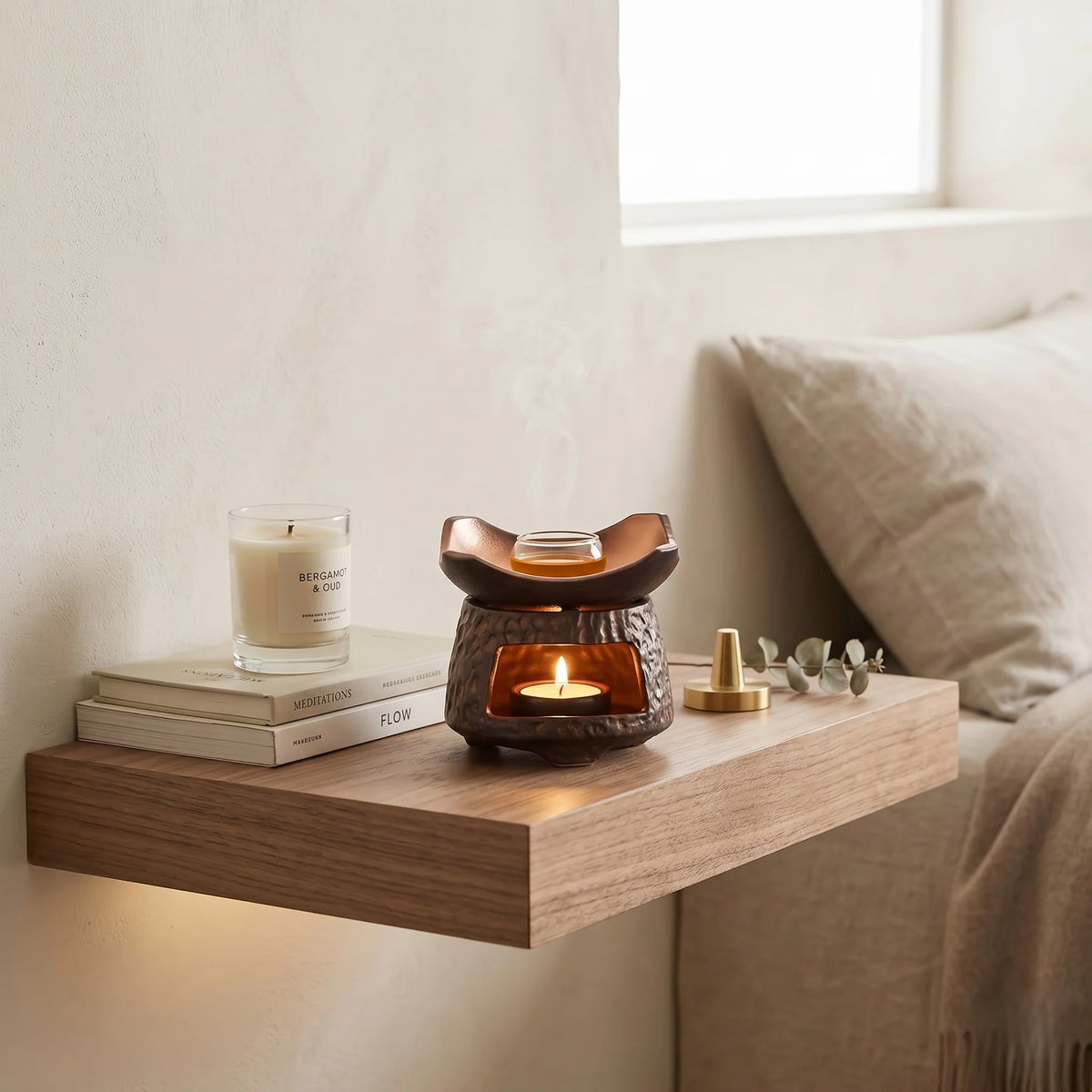 Aromatherapy Burner Minimalist Ceramic Removable Dish