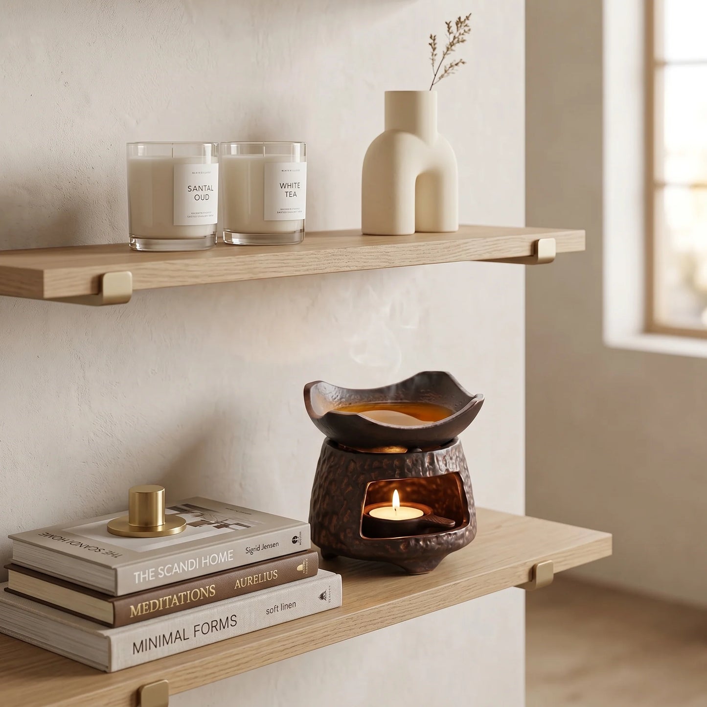 Aromatherapy Burner Minimalist Ceramic Removable Dish