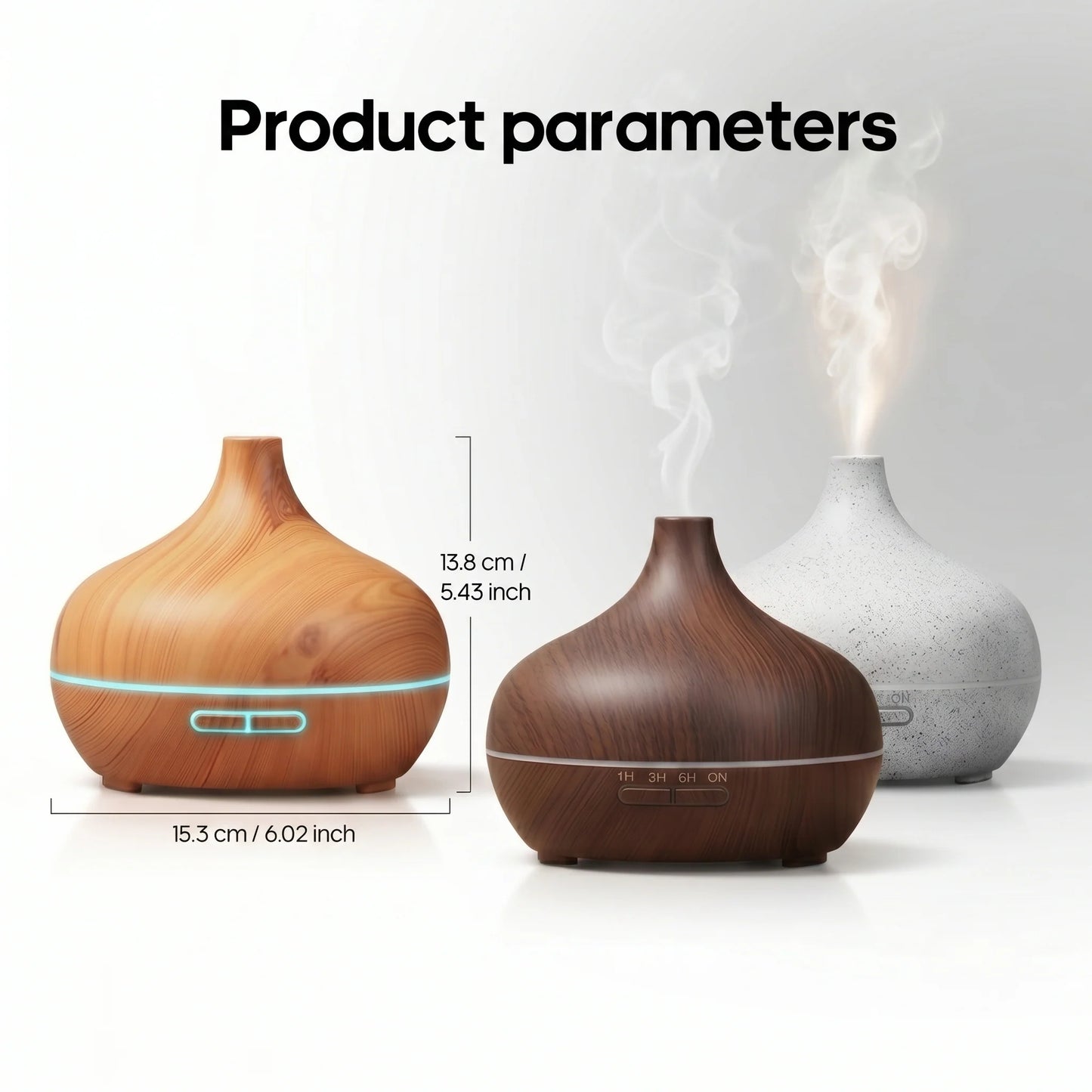 Aromatherapy Diffuser Quiet Wood Grain & Marble Finish