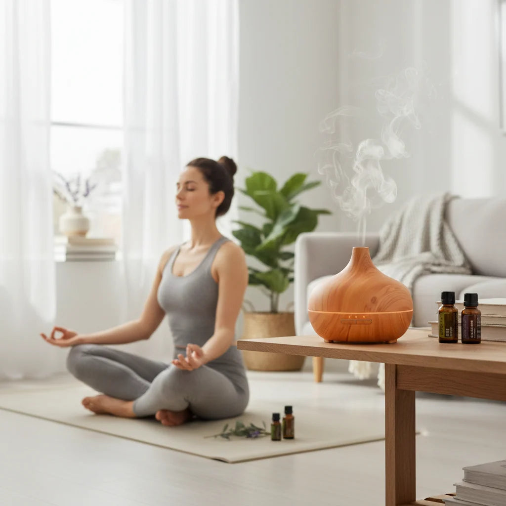 Aromatherapy Diffuser Quiet Wood Grain & Marble Finish
